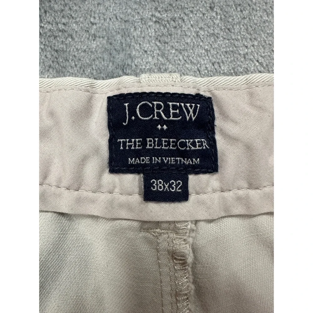 J.Crew The‎ Bleecker Chino Pants Mens 38x32 Khaki Tan Straight Leg Cotton Twill